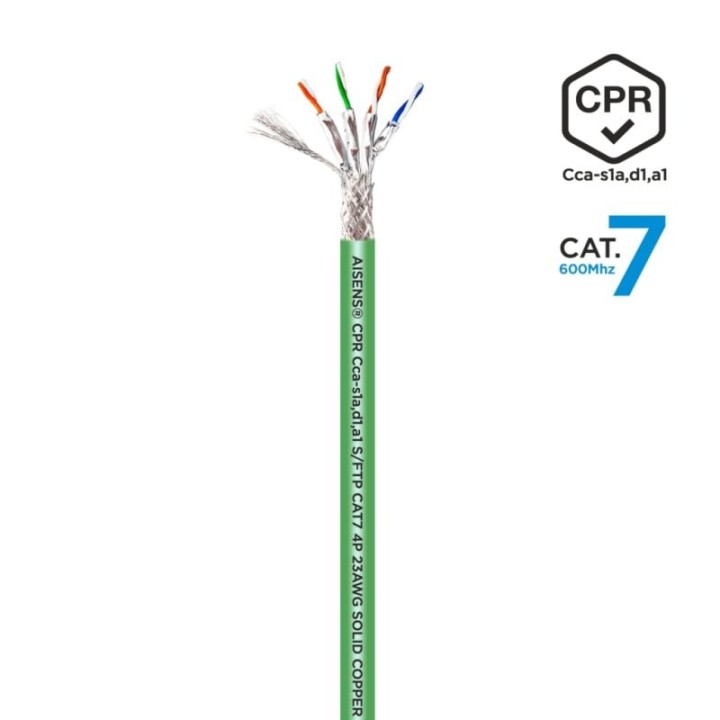Aisens A146-0667 Bobina Cable de Red RJ45 Cat.7 S/FTP AWG23 LSZH CPR CCA 305m Verde