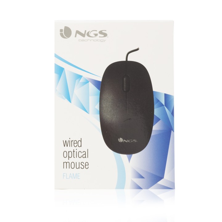Ratón NGS Óptico USB-A 1000dpi Negro (FLAME BLACK)