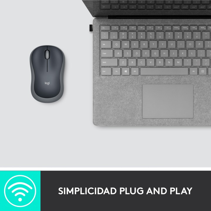 Ratón LOGITECH M185 Wireless 1000dpi Gris (910-002235)