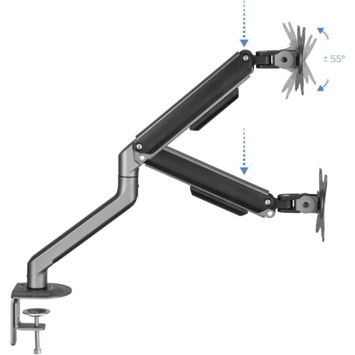 TooQ DB4032TNR-G Soporte Giratorio/Inclinable para Monitor 17"-32" VESA 100x100 Máx 9Kg