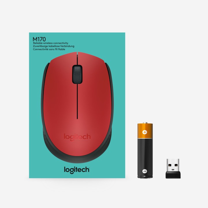 Ratón LOGITECH M171 Wireless 1000dpi Rojo (910-004641)