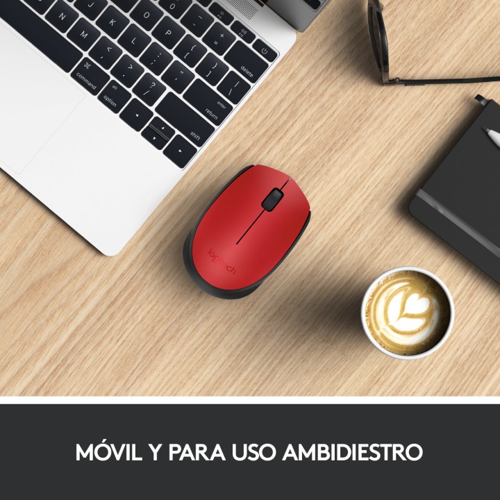 Ratón LOGITECH M171 Wireless 1000dpi Rojo (910-004641)