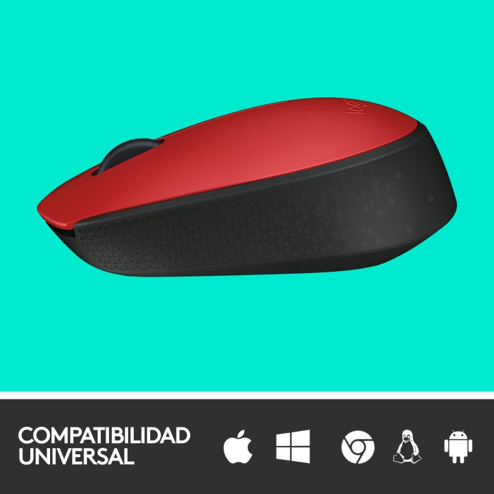 Ratón LOGITECH M171 Wireless 1000dpi Rojo (910-004641)