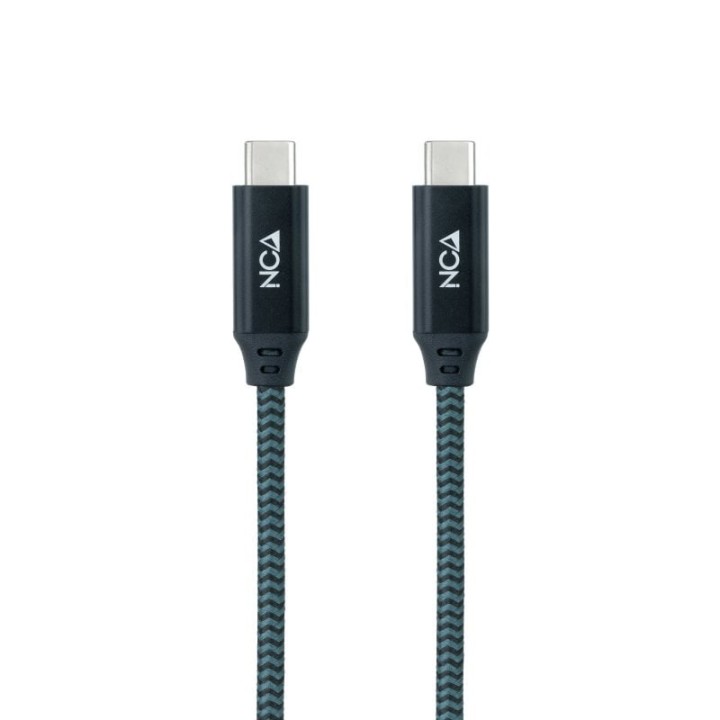 Nanocable Cable USB 3.2 Gen2x2 20Gbps 5A/100W 4K/60Hz USB-C Macho/Macho 50cm Verde Azulado/Negro