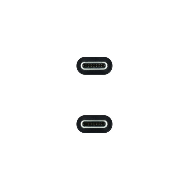 Nanocable Cable USB 3.2 Gen2x2 20Gbps 5A/100W 4K/60Hz USB-C Macho/Macho 50cm Verde Azulado/Negro