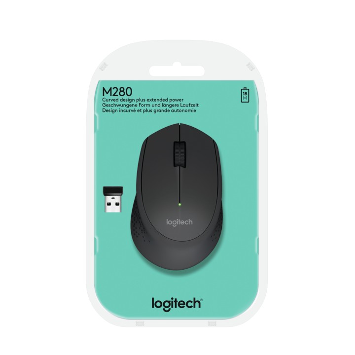 Ratón LOGITECH M280 Óptico 1000dpi Negro (910-004287)