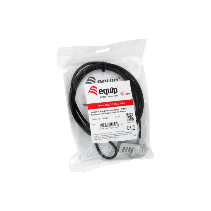 Cable seguridad EQUIP por combinacion 1.8m (EQ245400)