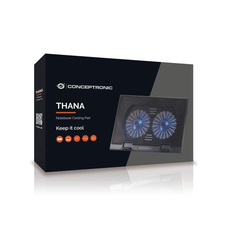 Base Refrigeración CONCEPTRONIC 17" Negra (THANA02B)