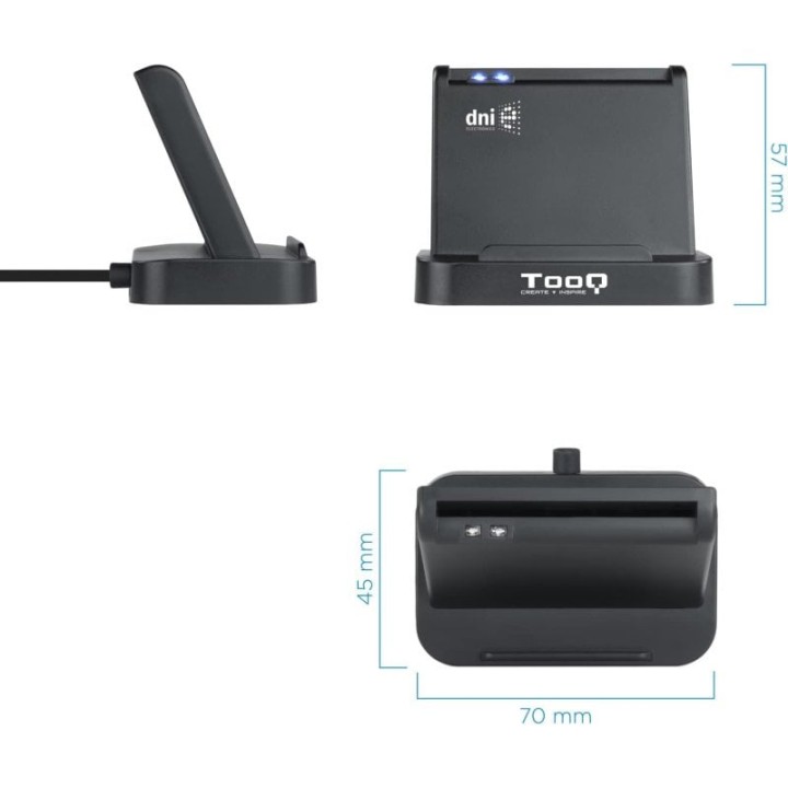TooQ TQR-220B Lector de DNIe USB 2.0 Negro