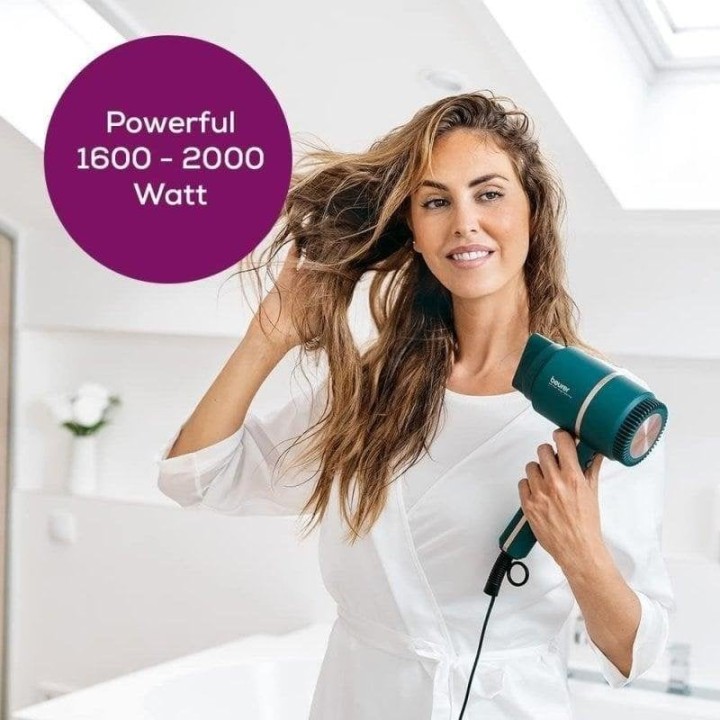 Secador de Pelo Iónico Beurer HC 35 2000W 3 Temperaturas 3 Velocidades Compacto Azul