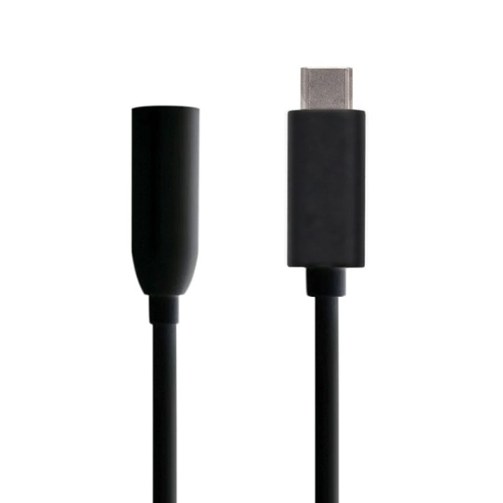 Aisens Cable Conversor USB-C a Jack 3.5mm Macho/Hembra 15cm Negro