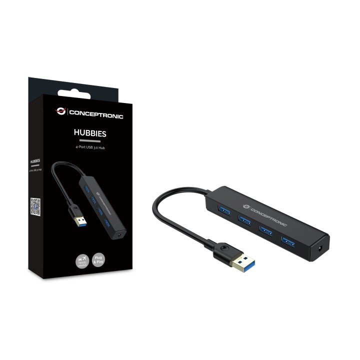 Hub CONCEPTRONIC USB-A a 4xUSB-A 3.0 Negro (C4PUSB3)