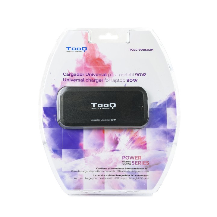 Cargador TOOQ 90W 12 DC 1xUSB Negro (TQLC-90BS02M)