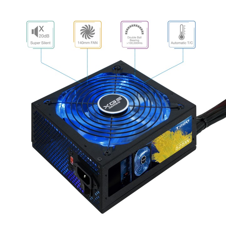 Fuente Gaming TooQ ATX 525W 80+ Bronze (TQXGEII-525SAP)