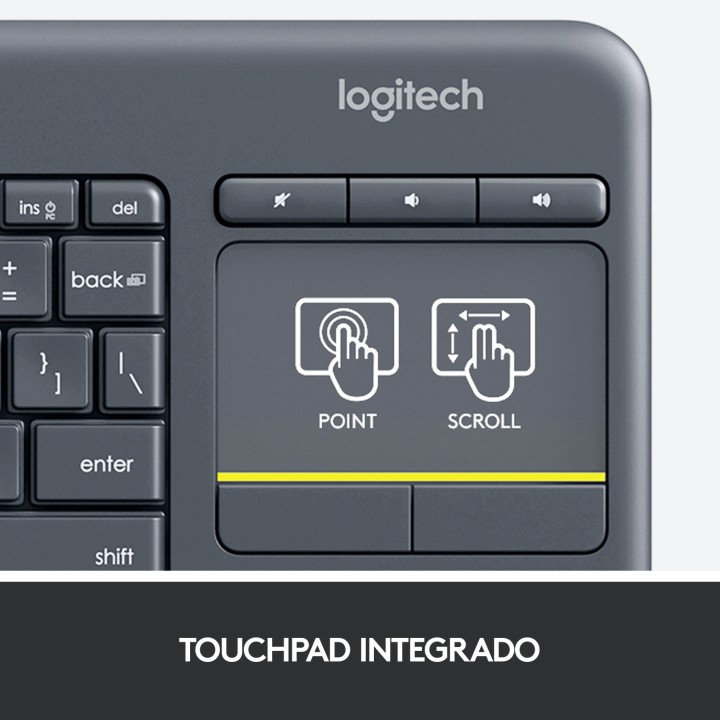 Teclado LOGITECH K400 Plus Wireless Negro (920-007137)