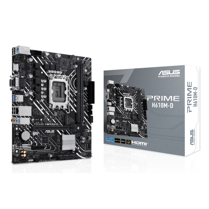 ASUS PRIME H610M-D: (1700) 2DDR5 VGA HDMI RJ45 mATX