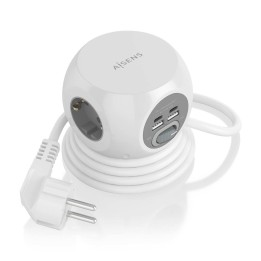 Regleta AISENS 3Schuko 4USB Interruptor (ASPS-2A2C04-W)