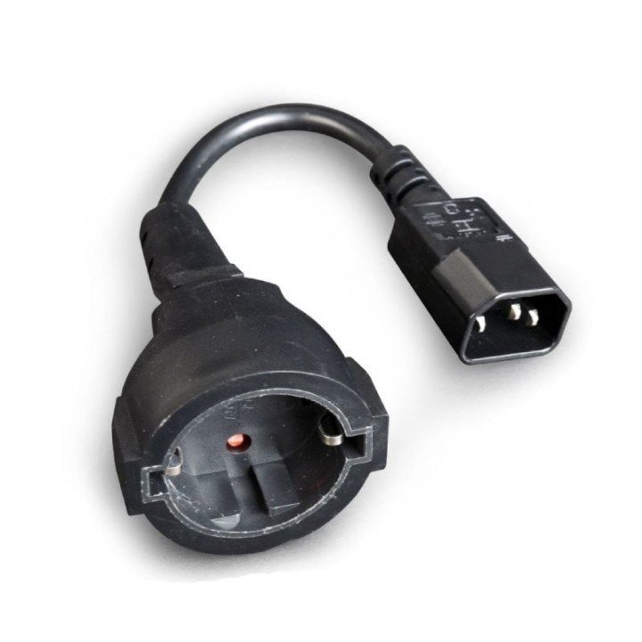 Gembird PC-SFC14M-01 Cable Adaptador de Alimentación C14 a Schuko Macho/Hembra 0.15m