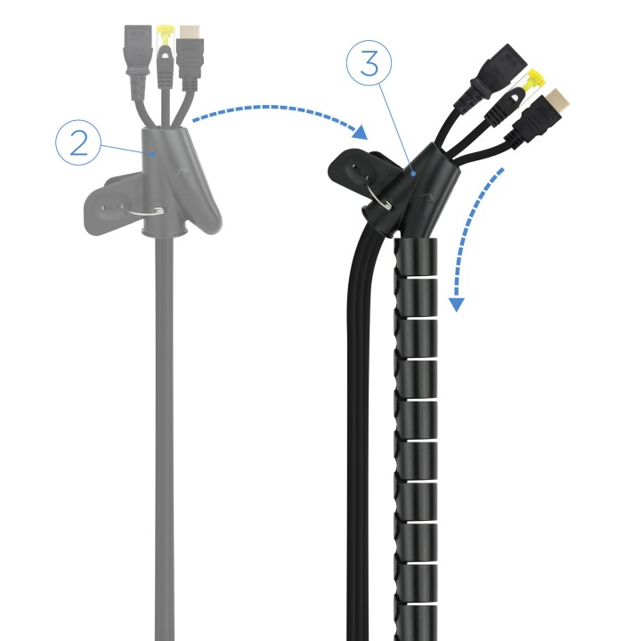 Organizador Cables Nanocable Flexible 1m(10.36.0001-BK)