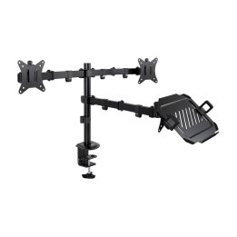 Soporte Mesa TooQ 2 Monitores 1 Portátil (DB1202TN-B)