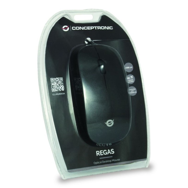Ratón CONCEPTRONIC Óptico USB 800dpi Gris (CLLM3BDESK)