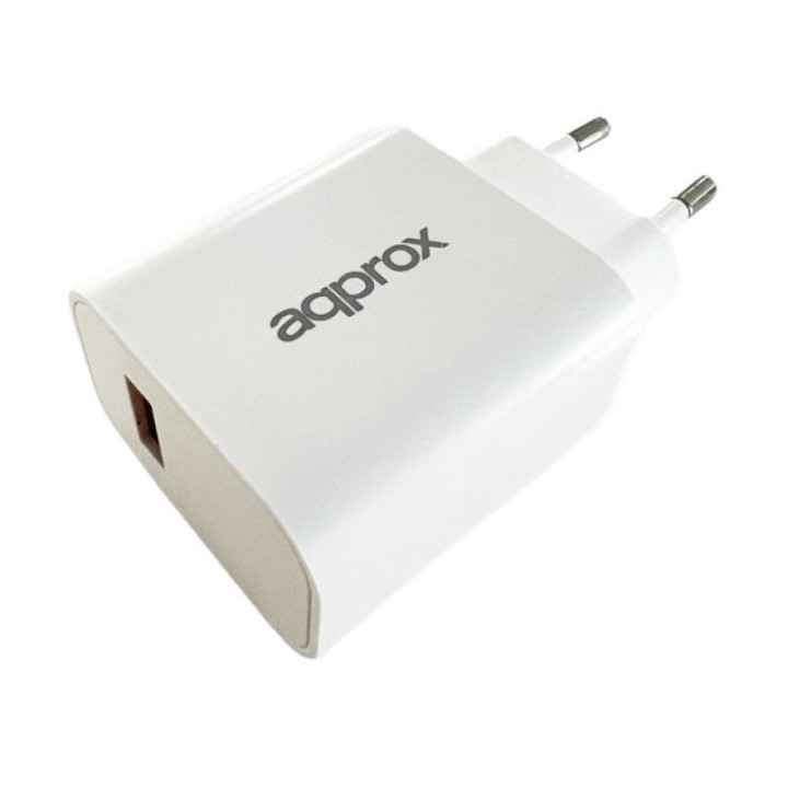 Approx APPUSBWALL18 Cargador USB 3.0 + Cable USB-C 18W Blanco