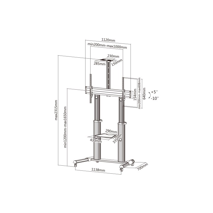 Soporte Suelo EQUIP 60"-100" Inclina Ruedas (EQ650605)