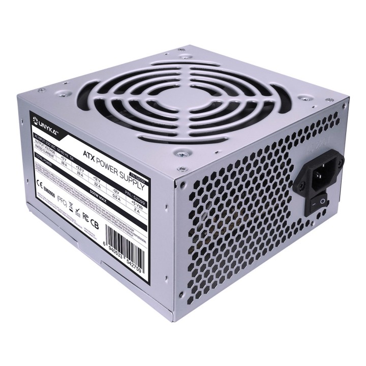 Fuente UNYKA ATX 500W 120mm Plata (52099)
