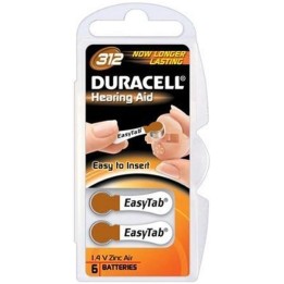 Pack 6 Pilas Duracell para Audífono 1.6V (DA312)