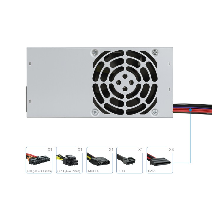 Fuente TooQ EP-II ATX 500W PFC 80mm (TQEP-TFX500S-O)