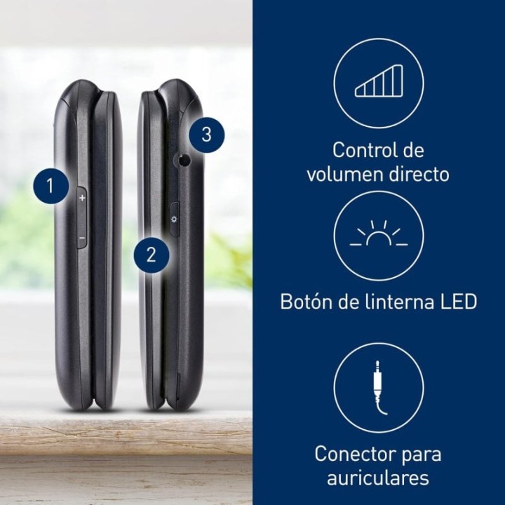 Panasonic KX-TU550EXB Teléfono Móvil Plegable para Personas Mayores 4G 2.8" Azul