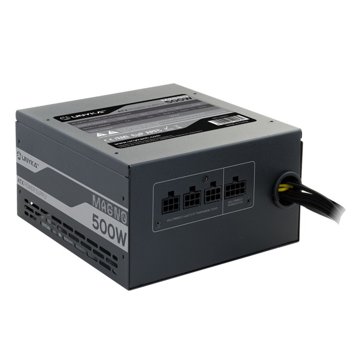 Fuente UNYKA Magno ATX 500W PFC 87% RGB Negra (521101)
