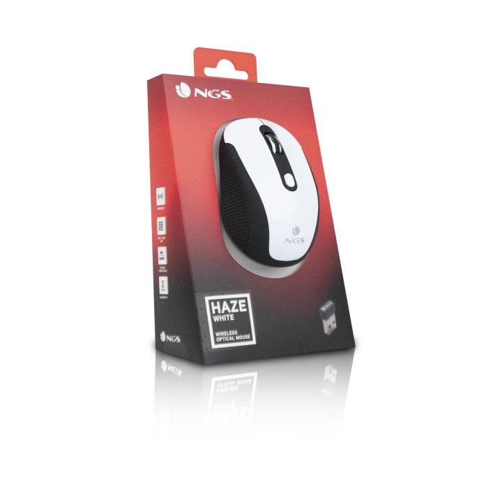 Ratón NGS Óptico Wireless RF 1600dp Blanco (HAZE WHITE)