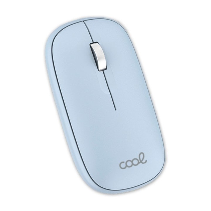 Cool Slim Ratón Inalámbrico 2 en 1 (Bluetooth + Adap. USB) Celeste