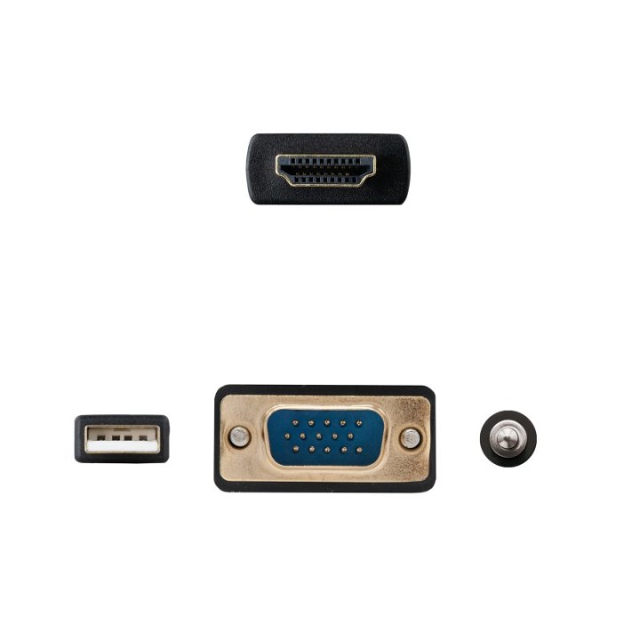 Nanocable Cable Conversor HDMI a VGA+Audio+USB 1.8 m Negro