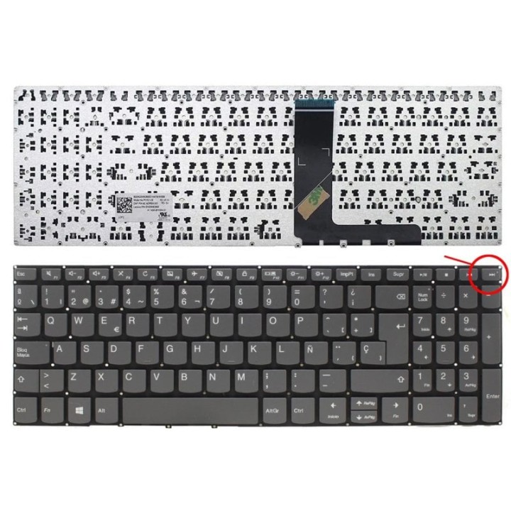 Teclado Para Portátil Lenovo Ideapad 320-15abr 320-15iap 320-15ast Sin Botón Encendido