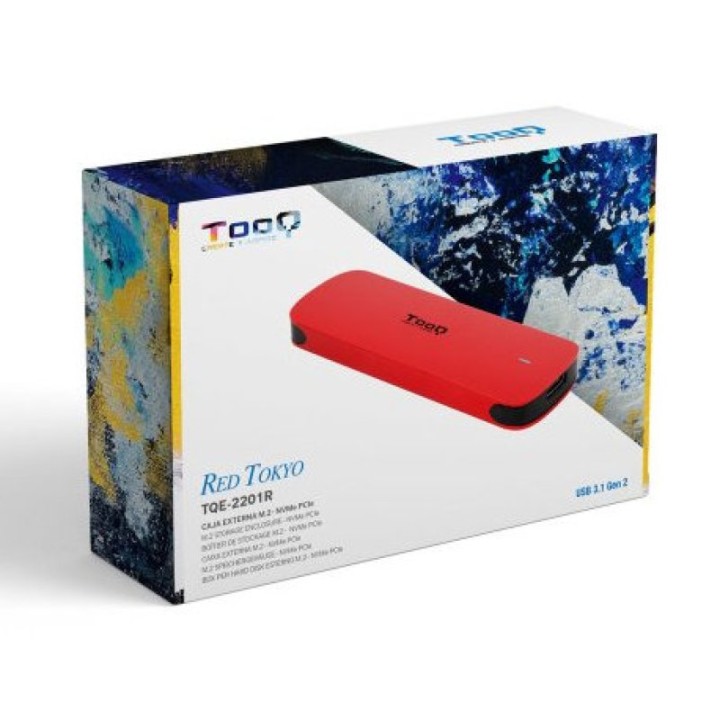 TooQ Caja externa para SSD M.2 NVMe Roja