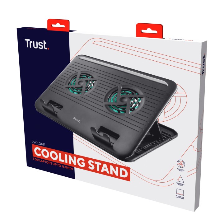 Soporte Trust Cyclone 16" USB 2.0 Negro (17866)