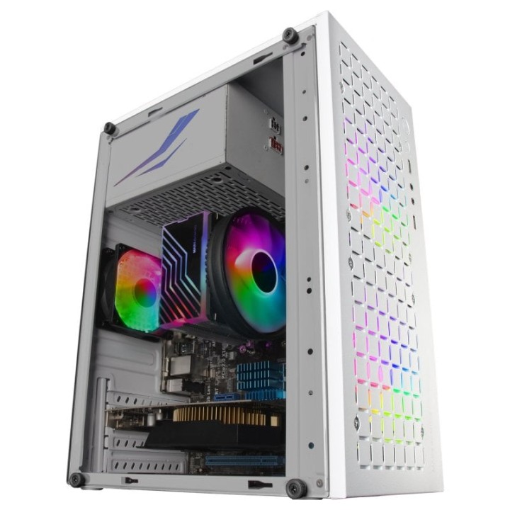 Mars Gaming MC-CORE Caja PC Micro-ATX Ultra-Compacta 2x Ventilador FRGB USB 3.0 Ventana Blanco