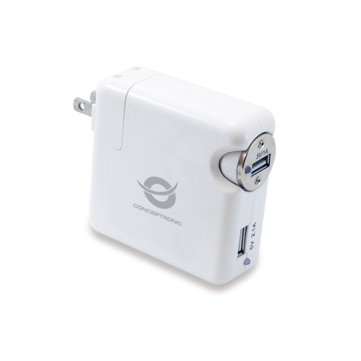 Cargador Coche/Pared CONCEPTRONIC 2xUSB (CUSBCHARKIT)