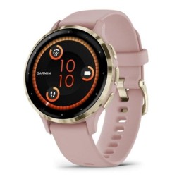 Garmin Venu 3S Reloj Smartwatch 41mm Bisel Acero Inoxidable Dorado con Correa de Silicona Rosa Oro