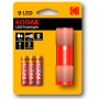 Kodak Linterna Led 46 lumens 9 leds Linterna bolsillo aluminio Roja