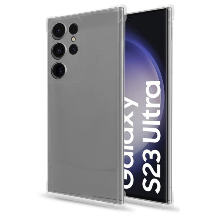 PcCom Essential Funda Antishock Transparente Samsung Galaxy S23 Ultra