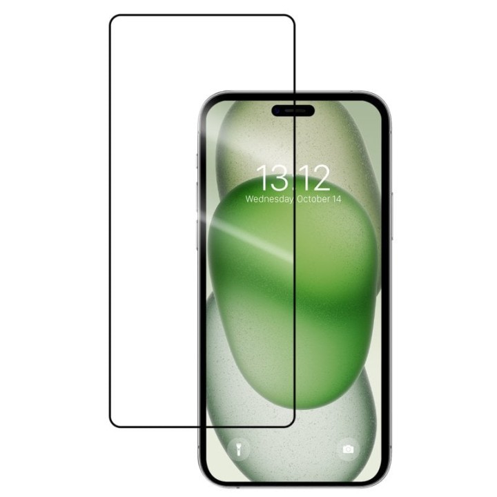 PcCom Essential Protector Cristal Templado 3D para iPhone 15 Pro Max