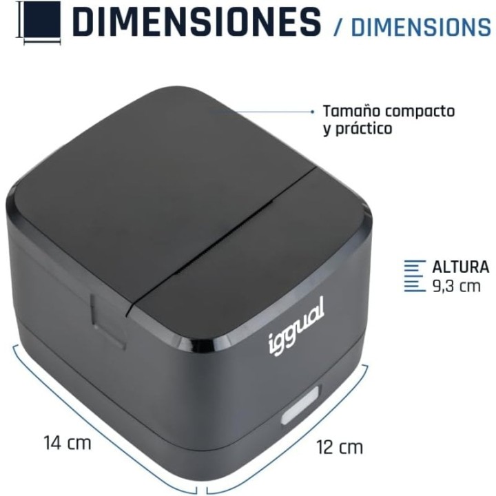 Iggual TP EASY 58 Impresora Térmica de Tickets USB+RJ11 Negra