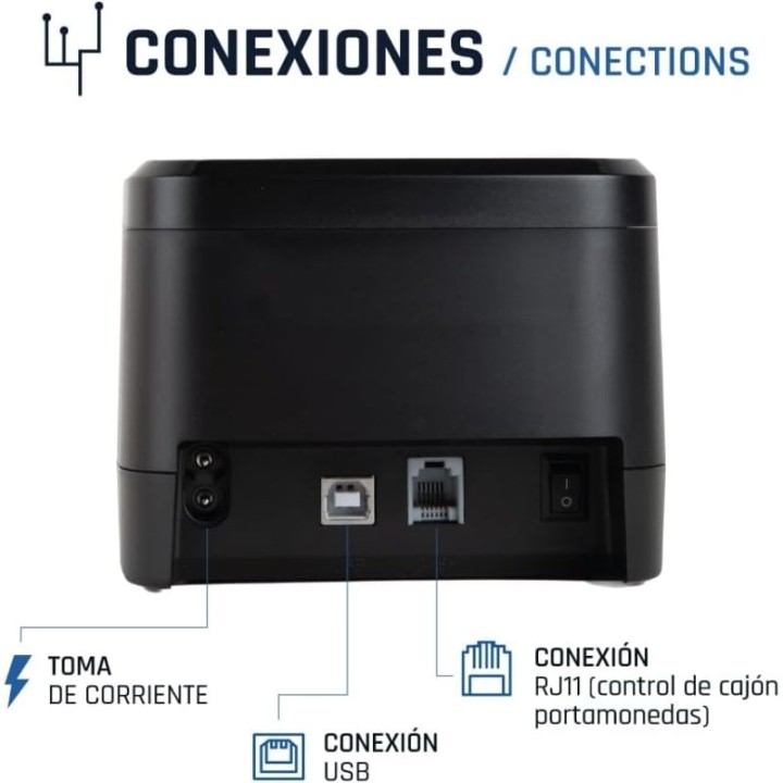 Iggual TP EASY 58 Impresora Térmica de Tickets USB+RJ11 Negra