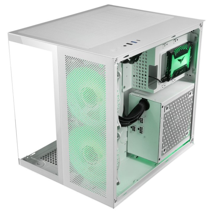 Mars Gaming MC-NOVAM Minitorre Cristal Templado USB-C Blanca