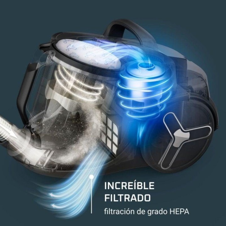 Rowenta Green Force Cyclonic Max Aspiradora sin Bolsa 900W Negra/Azul