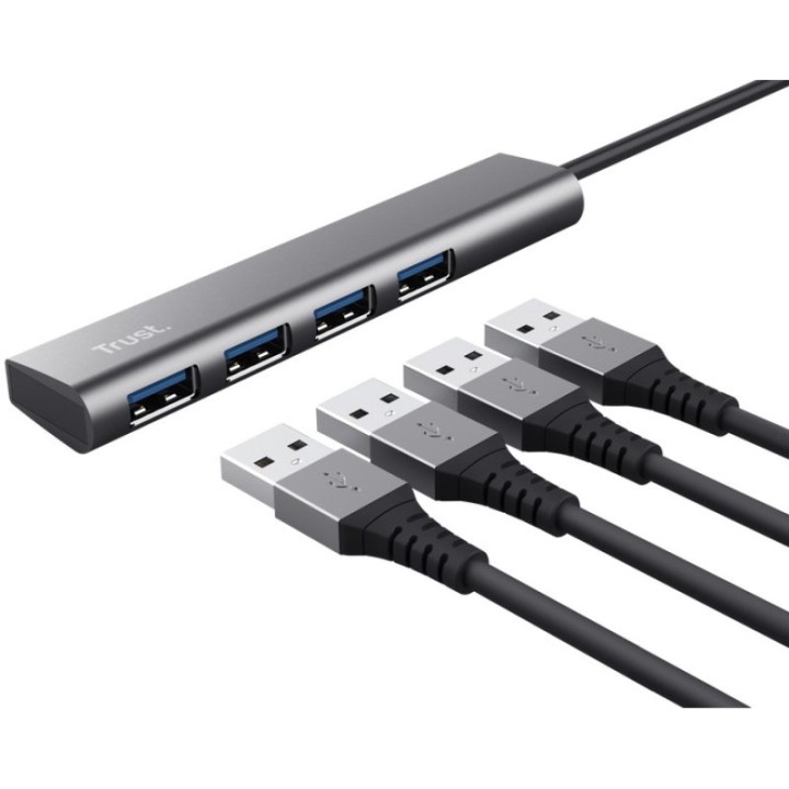 Trust Halyx HUB USB-C a 4 Puertos USB 3.2 Gris