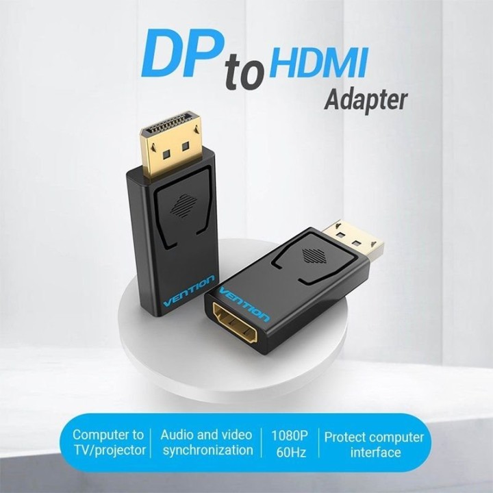 Vention HBKB0 Adadptador DisplayPort Macho a HDMI Hembra 1080p 60Hz Negro